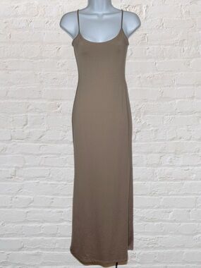 bershka linen dress Linen blend halter midi dress